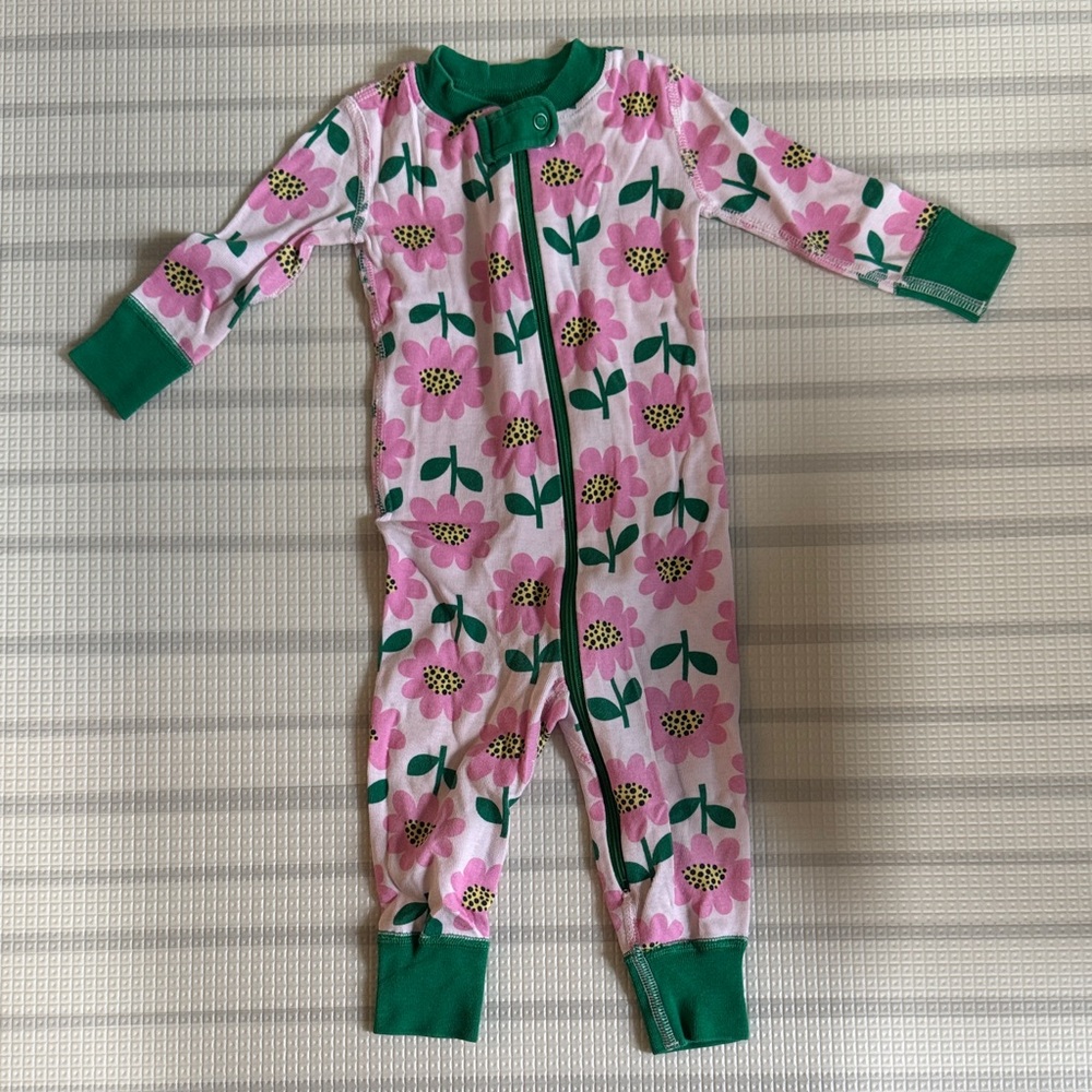 Hanna Andersson Pink and Green Floral PJs